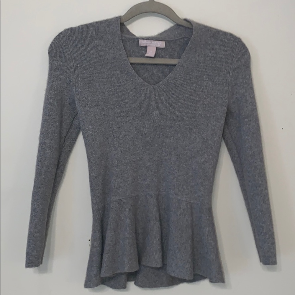 Cashmere Gray Peplum Sweater
